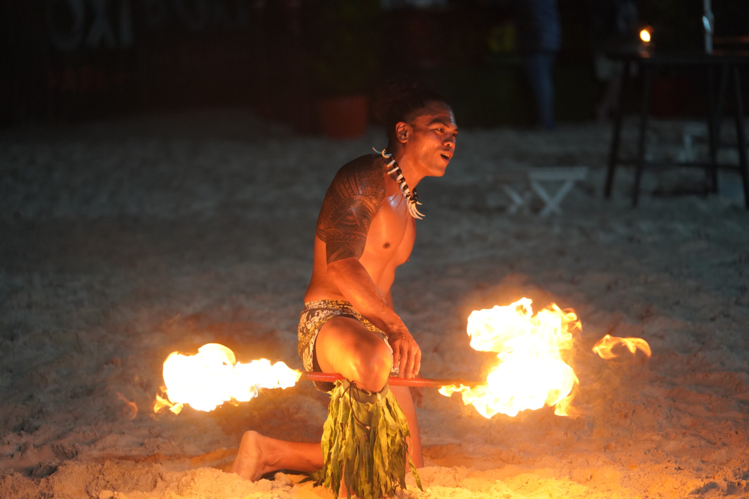 Photograph of Polynesian fire dancer