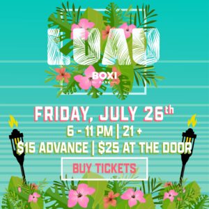 Graphic for Boxi Luau, Button Leading to Eventbrite to buy tickets